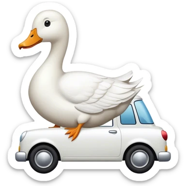 Car with a goose sticker
