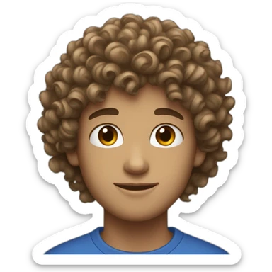 18 year old curly haired guy with blue eyes sticker