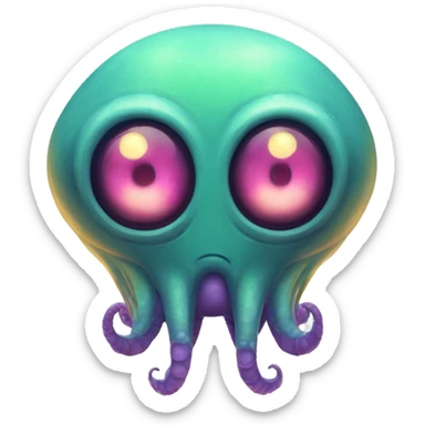 Alien Monster A friendly-looking, tentacled space creature with two eyes. Most major platforms style their design after aliens in classic arcade games sticker