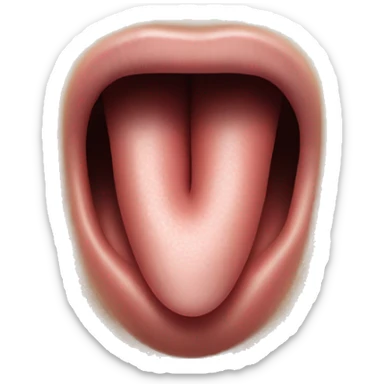 Create a realistic illustration of a human tongue. The tongue should be blue in color, with a smooth surface, slight texture detailing like taste buds, and a subtle shine to reflect light, giving it a lifelike appearance sticker