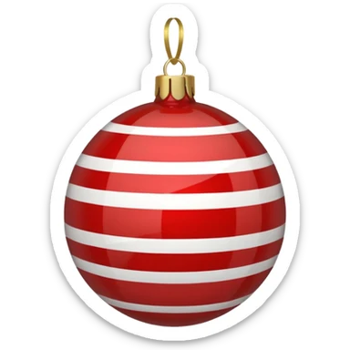 A Red Striped Ornament sticker