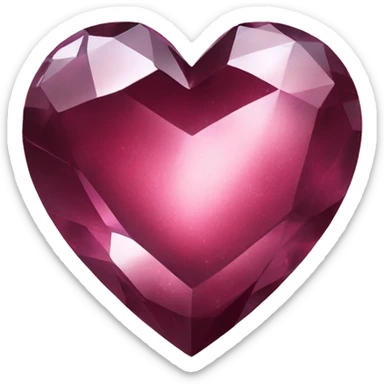 crystal heart with burgundy shimmer sticker