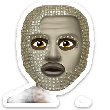 kanye west diamond studded yeezus mask  sticker
