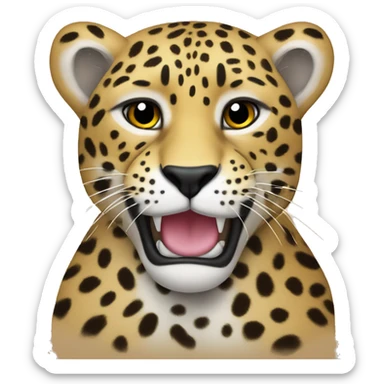 Leopardo con lazo sticker