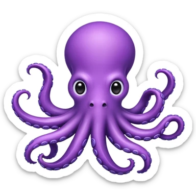 Cute purple octopus sticker