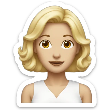 46 year old white female blonde hair sticker