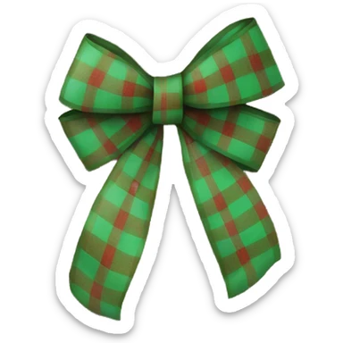 red green plaid bow pretty cute no background sticker