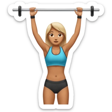woman doing pull up full body sticker