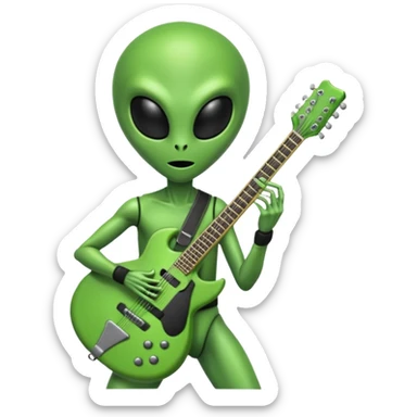 Un alien qui joue de la guitare sticker