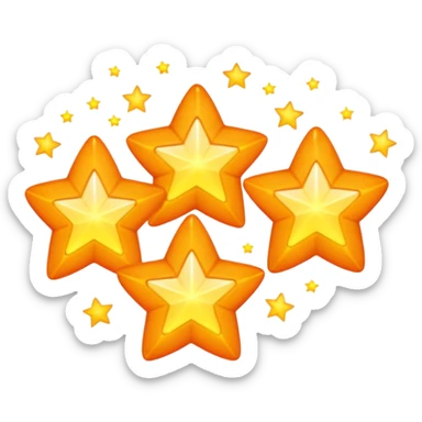 5 orange stars sticker