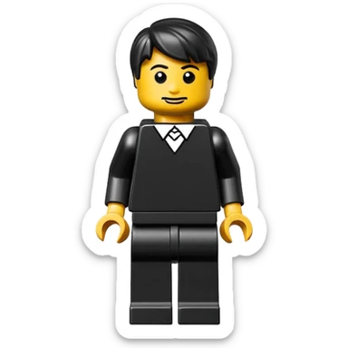 A good looking, realistic and isometric lego black on black background sticker