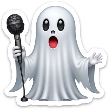 ghost with microphone sticker