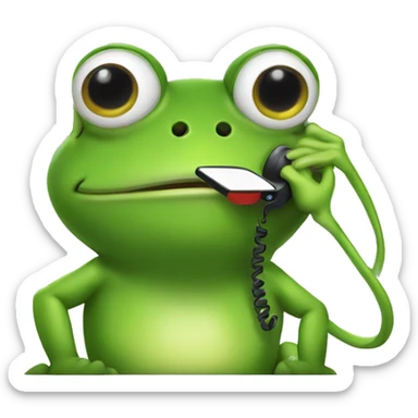 Frog talking on a landline phone  sticker