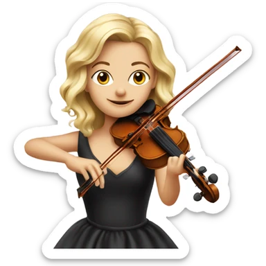 A blonde girl who plays the violin in an expensive restaurant sticker