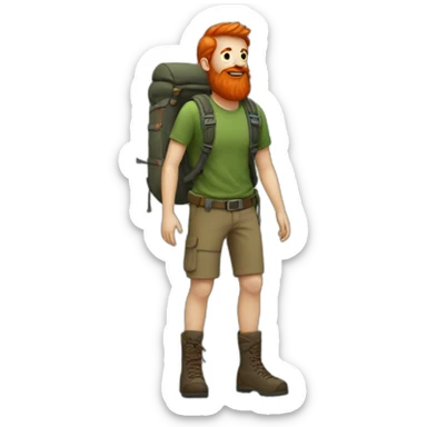 Full body, Red head, hiker, long beard sticker