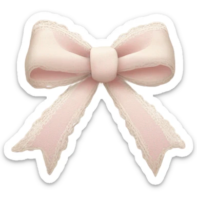Create a girly, coquette-style checkmark emoji sticker in soft pink and cream tones. It should look elegant and delicate, with a subtle bow or lace detail to match a vintage aesthetic. sticker
