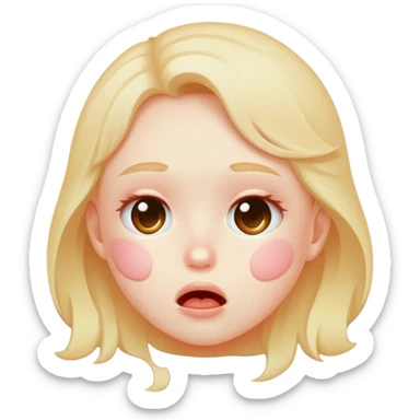 Blushing drooling emoji with glue on face 🤤+🥴+🥛 sticker