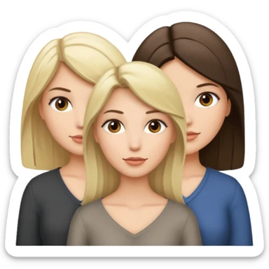 Three women blonde brunette gray sticker