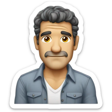 antonio banderas cartoon wearing shirt sticker