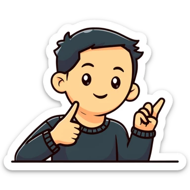 Person pointing to ear, deaf individual sticker