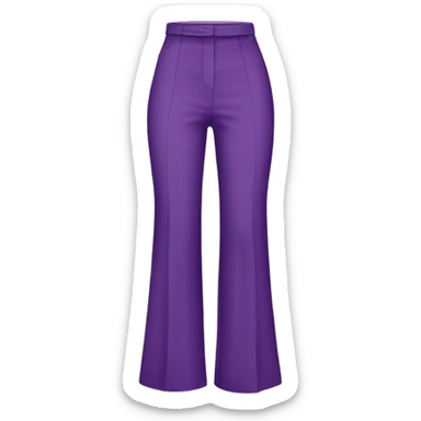 Realistic isolated pair of high waist long wide leg dressy casual pants in purple sticker