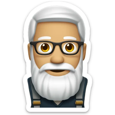Guy, white beard fishing 🎣 sticker