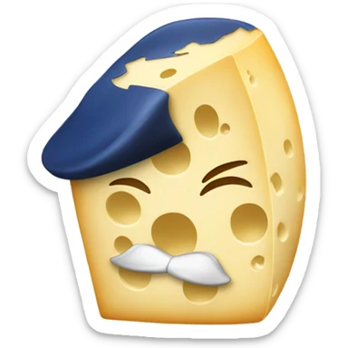 Cheese wearing a french hat sticker