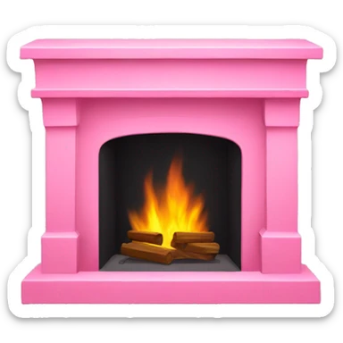 pink fireplace sticker