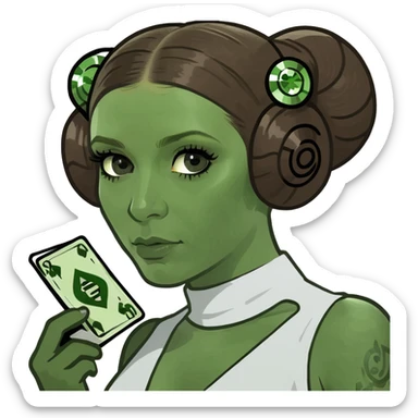 Princess Leia cash diamonds  sticker