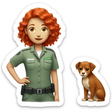 girl with red hair who is a zookeeper  sticker