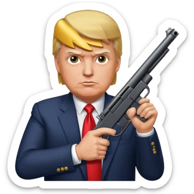 Donald trump with a gun sticker