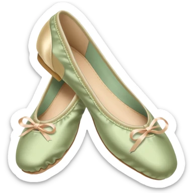 Pale Khaki satin ballet shoes sticker