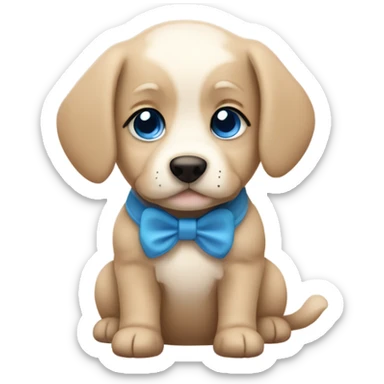 Cute little puppy with blue eyes and beige hair sticker