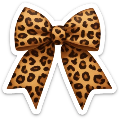 Leopard print bow sticker
