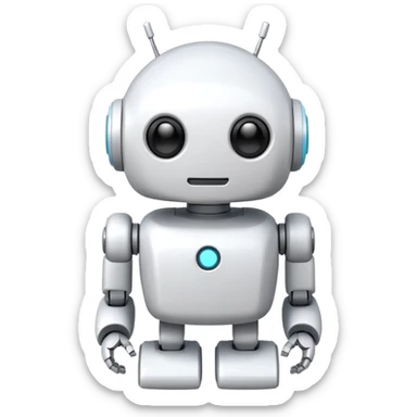 robot old cartoon simple toy white innocent round sticker