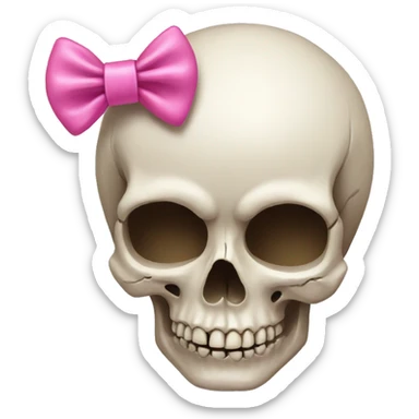 Skull with a pink bow sticker