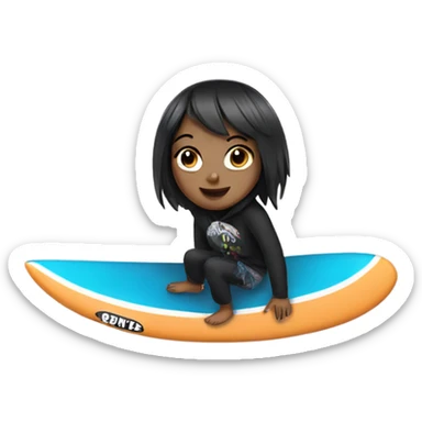 Emo girl on a surfboard  sticker