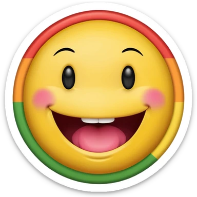 Smiley face biting lip with progress pride flag skin sticker