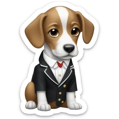 Puppy wearing thom browne sticker