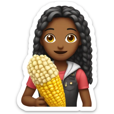 Girl holding elote sticker