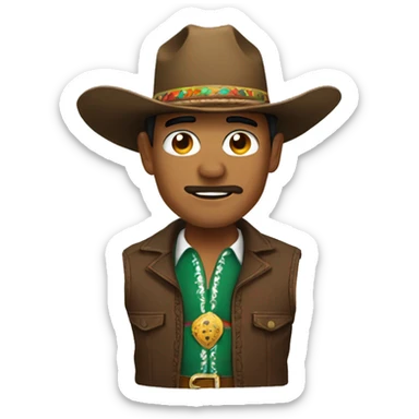 mexican edgar with a cowboy hat  sticker