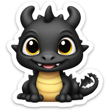 cute dragon in black sticker
