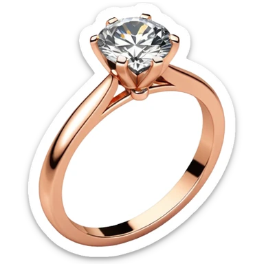 Rose gold engagement ring with round diamond sticker
