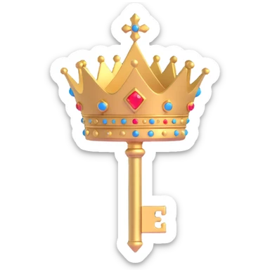 abstract crown-key hybrid with gold accents, modern and premium sticker