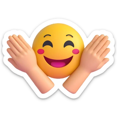 3D smiley emoji, round shape, hugging hands, with the text "tesó" sticker