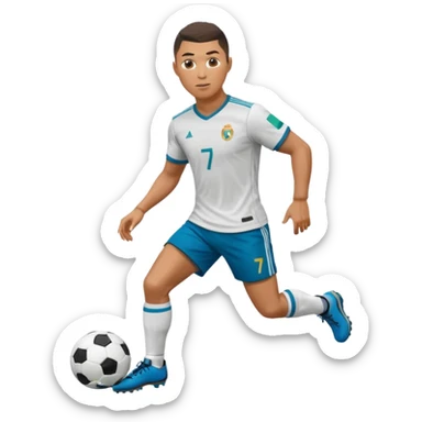 Ronaldo dribbling with a football sticker