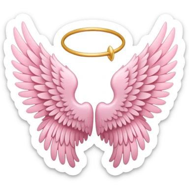 pink angel wings cute sticker