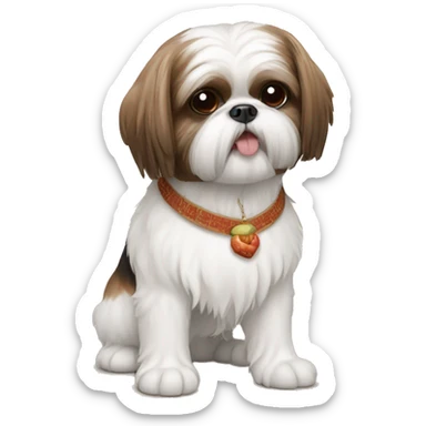 Shih Tzu with turkey  sticker