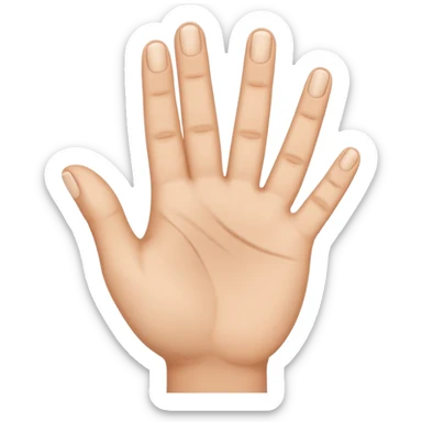 Create hand gesture with three fingers shaped downward in the shape of a letter M sticker