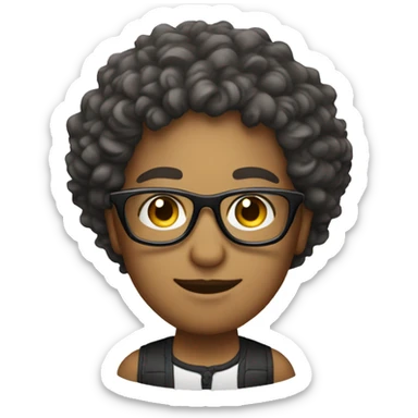 interior designer with cool glasses and curly hair sticker